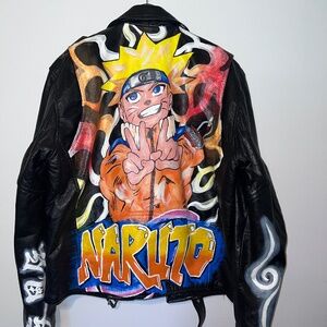 Hand painted Naruto motorcycle jacket